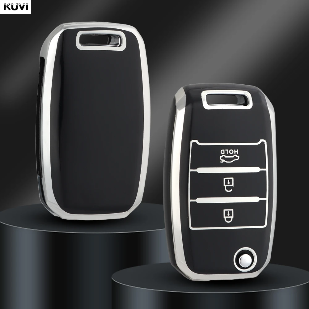 3 4 Tasten TPU Auto Flip Schlüssel Fall Abdeckung Shell Für KIA Rio 3 Ceed Cerato K2 K3 K4 Sportage Picanto Optima Sorento Forte Stinger Image