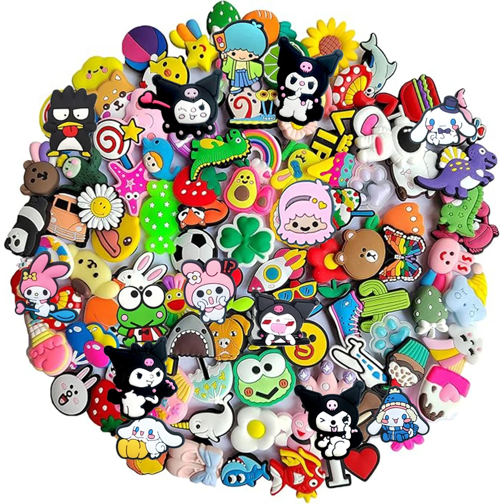 Zufällige 10–30 Stück Sanrio Serie Schuhanhänger für Sandalen, hochwertige PVC-Schuh-DIY-Dekorationen, Zubehör, Weihnachtsgeschenk Image