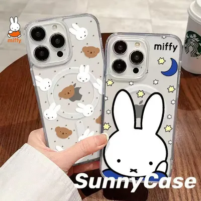 Miffy Kawaii Cartoon Mobile Phone Case Cute Rabbit Anime Phone Case Suitable for Iphone 16Promax Iphone 15 14 13
