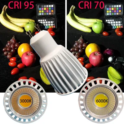 High CRI Ra 95+ AC220V GU10 Dimmable 7W 550lm-650lm COB LED Bulbs Lamp LED Spotlight for Room Kitchen Photography Studio Offcie