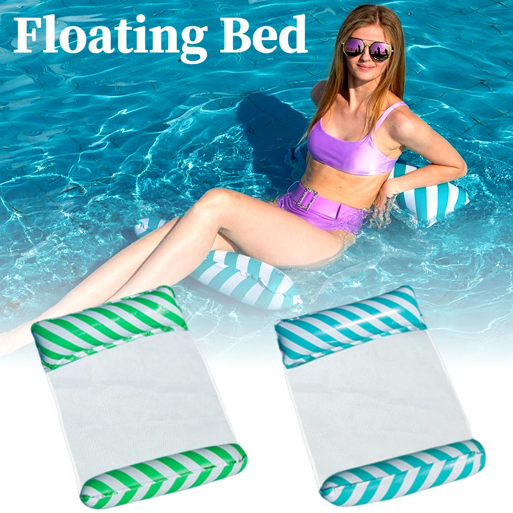Heißer Verkauf Schwimmende Wasser Hängematte Float Liege Schwimmende Aufblasbare Bett Stuhl Schwimmbad Faltbare Aufblasbare Hängematte Bett Image