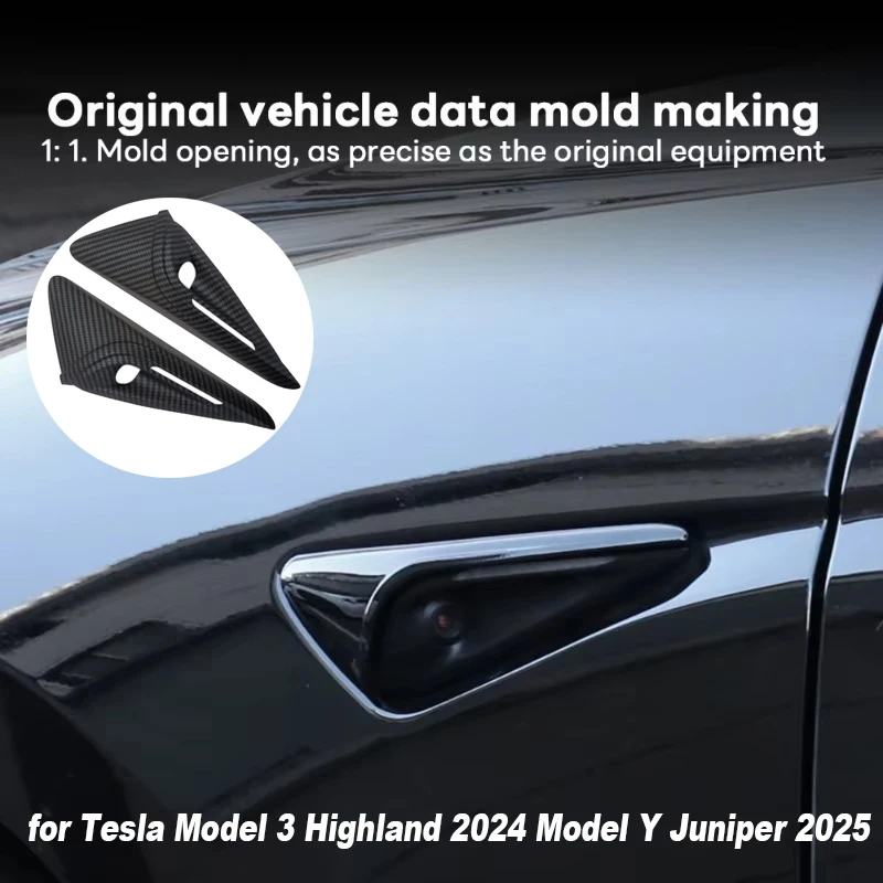 Seitenkamera-Abdeckung für Tesla Model 3, Highland 2024, ABS-Schutzabdeckung, Objektivschutz für Model Y 2025, HW4.0, Autozubehör Image