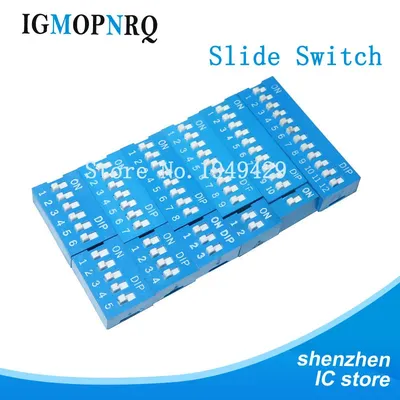 10pcs Slide Type DIP Switch Module 1 2 3 4 5 6 7 8 PIN 2.54mm Position Way DIP Blue Pitch Blue Snap Switch Dial Switch