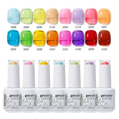 Arte Clavo Jelly Glass Gel Nagellack Lack Lack 15 ml Translucent Candy Color Gel Nail Art Tips Edelstein UV Gel Polish