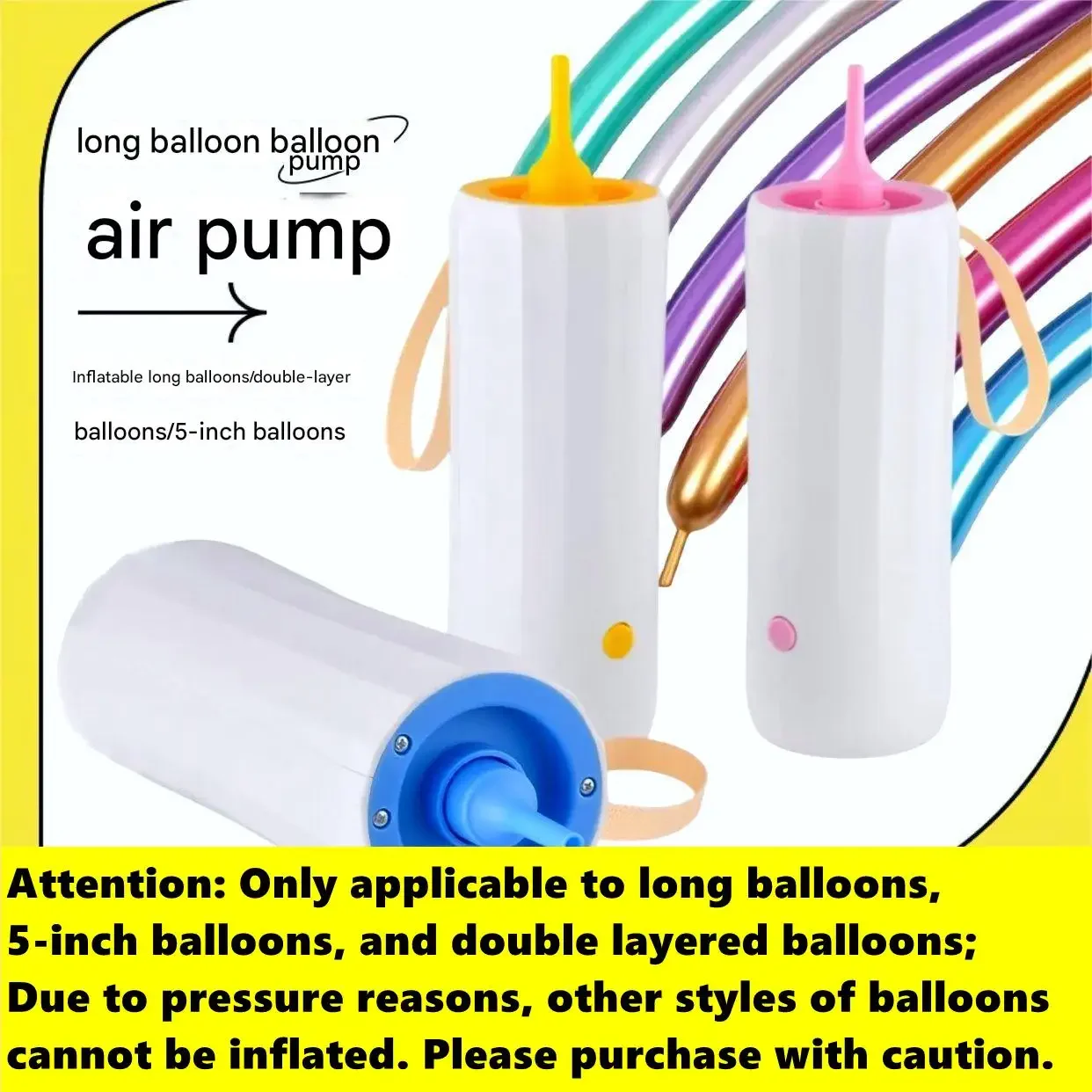 Spezielle aufblasbare Pumpe für lange Luftballons, Geburtstagsfeier, Feiertagsballonblasmaschine, Luftkissen-Luftmodellgebläse Image