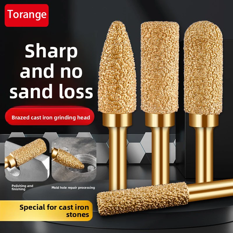 Diamantsand-Löt-Schleifkopf, Spezialstein-Schleifwerkzeug aus Gusseisen, innerer Schleifkopf für elektrische Bohrmaschinen aus Hartlegierung Image