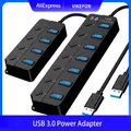 Hub USB 3.0 a 4/7 porte con indicatore LED Controllo interruttore indipendente per tastiera fotocamera stampante disco rigido unità flash portatile