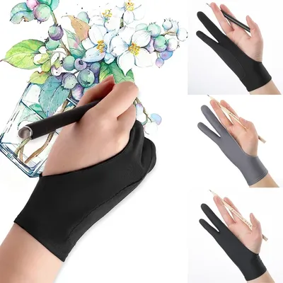 1Pcs Artist Drawing Glove 3-Layer Palm Rejection Right Left Hand Art Graphic Tablet Gloves Stylus Pen Pencil Sketching Painting