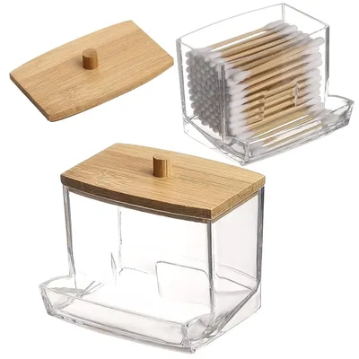 Desktop Square Cotton Swab Dental Floss Portable Plastic Storage Box Transparent Household Dustproof And Waterproof Storag