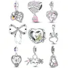 Heißer Verkauf Charms Perle 925 Sterling Silber Liebe Bogen Kinder Schuhe Fit Armreif Armband Halskette DIY Schmuck