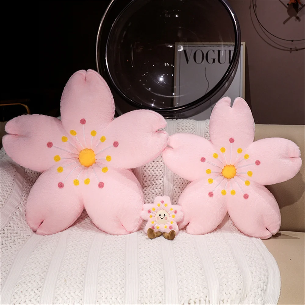 Neue rosa Kirschblütenblätter Kissen Mädchen Schlafzimmer Wohnzimmer Dekor Erker Fenster Boden Sitzkissen Plüsch Tatami Kirschblüten Kissen Image