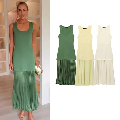 New Summer Dress Women's 2025 Chic Elastic Slim Elegant Holiday Travel Women's Long Dress Street Fashion Comfortable Party Dress