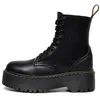 Echtes Leder Stiefel Frauen Schuhe Plattform Schwarz Leder Stiefeletten Punk Schuhe Dicken Boden Motorrad Stiefel