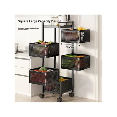 Kitchen Multi-Functional Vegetable Rotating Stand Storage Ra Multi-Layer Basket Fruit And Vegetable Storage Organizer