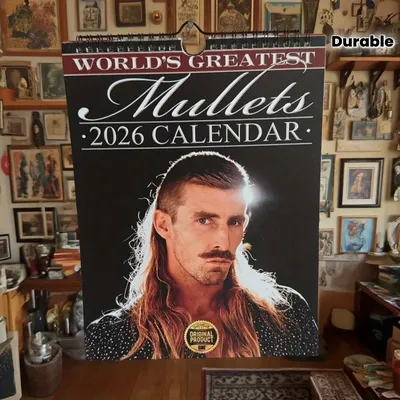 Funny 2026 Mullet Calendar, Hangable Monthly Mullet Hair Planning Wall Calendar With Note Section For Family Friends Colleagues
