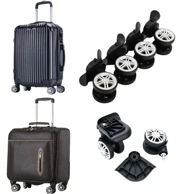 2PCs Silent Suitcase Wheels Replacement 360 Degree Luggage Caster Accessories Suitcases Repair Trolley Rubber Wheels Tools