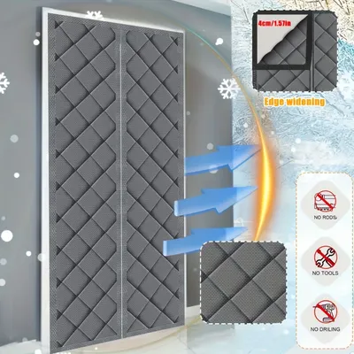 1pc Thermal Insulation Magnetic Door Curtain Winter Warm Door Curtain Windproof and Cold Door Curtain