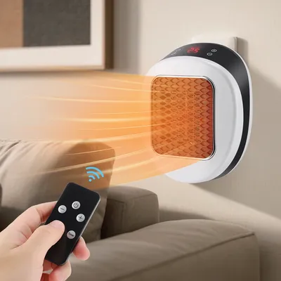 Portable Heater Electric Heater Plug in Wall Room Heater Home Appliance Heating Stove Mini Radiator Remote Warmer Machine 600W