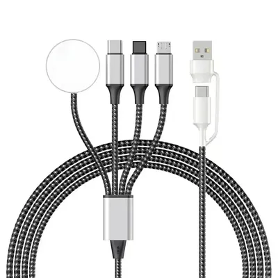 4 In 2 Multi USB Multi iWatch Charger Cable Fast Charge To Android Iphone 16/15 Type C Charger for Apple USB Magnetic Series 8 7