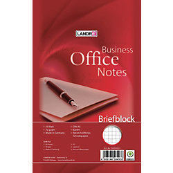 LANDRÉ Briefblock Business Office Notes Weiß Kariert Ungelocht DIN A5 14,8 x 21 cm 50 Blatt