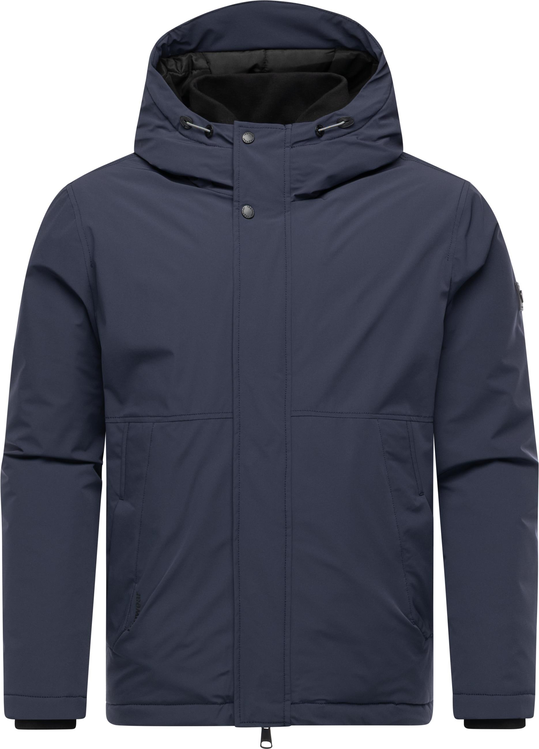 Outdoorjacke RAGWEAR "Saqon YOUMODO", Gr. M (50), blau (navy), Obermaterial: 90% Nylon, 10% Elasthan; Innenfutter: 100% Polyester; Wattierung: 100% Polyester, gerade hüftbedeckend, hoch geschlossener Ausschnitt, Ärmel ohne Ärmelschlitz abgesteppte...