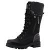 Winterstiefel MUSTANG SHOES "Darleen", Damen, Gr. 43, Normalschaft, schwarz, Lederimitat, Textil, modisch, Schuhe, Schnürstiefel mit Reißverschluss