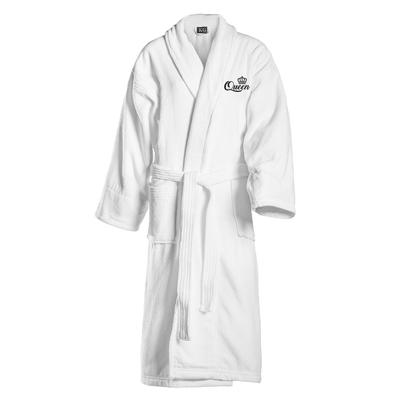 Kaufman King or Queen Embroidered White Shawl Collar Robe