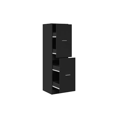 vidaXL Apothekerschrank Schwarz 40x41x144,5 cm Holzwerkstoff Image