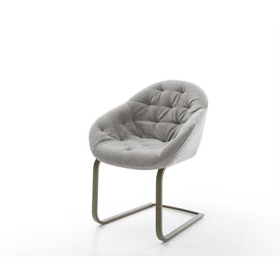 DELIFE Freischwinger Gaio-Flex Strukturstoff Soft Grau Freischwinger flach Effektfinish Titan, Esszimmerstühle Image