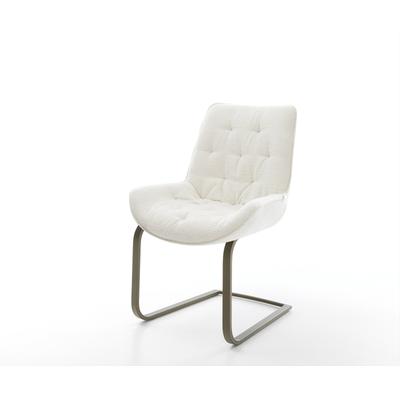 DELIFE Freischwinger Taimi-Flex Bouclé Soft Beige Freischwinger flach Effektfinish Titan, Esszimmerstühle Image
