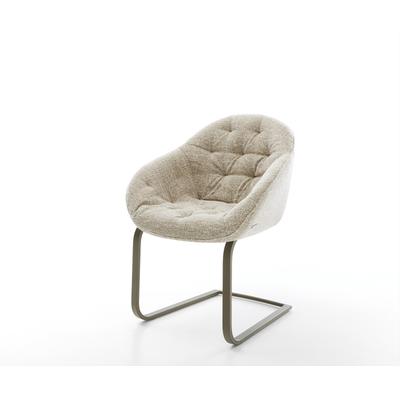 DELIFE Freischwinger Gaio-Flex Webstoff Soft Beige Freischwinger flach Effektfinish Titan, Esszimmerstühle Image