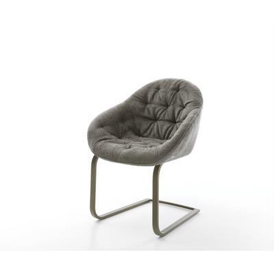 DELIFE Freischwinger Gaio-Flex Bouclé Soft Schlamm Freischwinger flach Effektfinish Titan, Esszimmerstühle Image