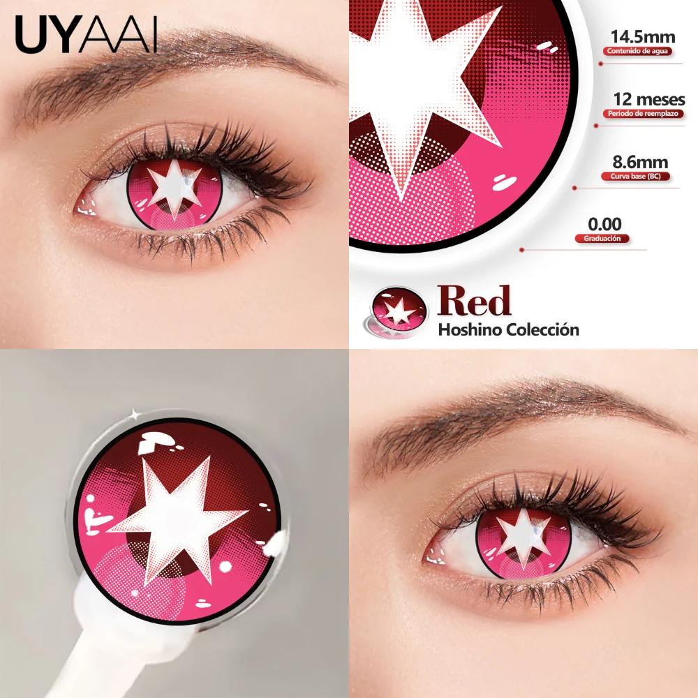 UYAAI Halloween couleur lentilles de Contact maquillage Anime Cosplay 14.5mm rouge yeux lentilles de Contact noir lentille de Contact cosmétiques