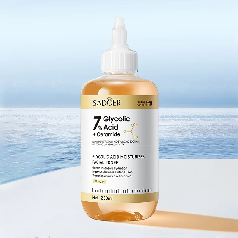 SADOER acide glycolique tonique visage sérum soin de la peau du visage hydratant Toner pour le visage Anti-âge Anti rides visage Essence soins de la peau