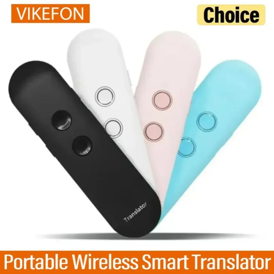 2024 T4 Tragbarer kabelloser intelligenter Übersetzer, 40 Sprachen, Zwei-Wege-Echtzeit-Sofort-Sprachübersetzer, APP, Bluetooth, mehrsprachig Image