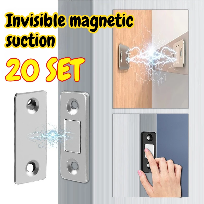 Ultradünner magnetischer Schrankverschluss, selbstklebender Schubladenmagnetverschluss für Küchenschrank, Türschließen, magnetischer Türverschluss