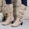 Kniehohe Reiß verschluss Damen moderne Stiefel Damenschuhe hochwertige neue spitze Zehen solide englische Mode Mode lässig plus Größe 43