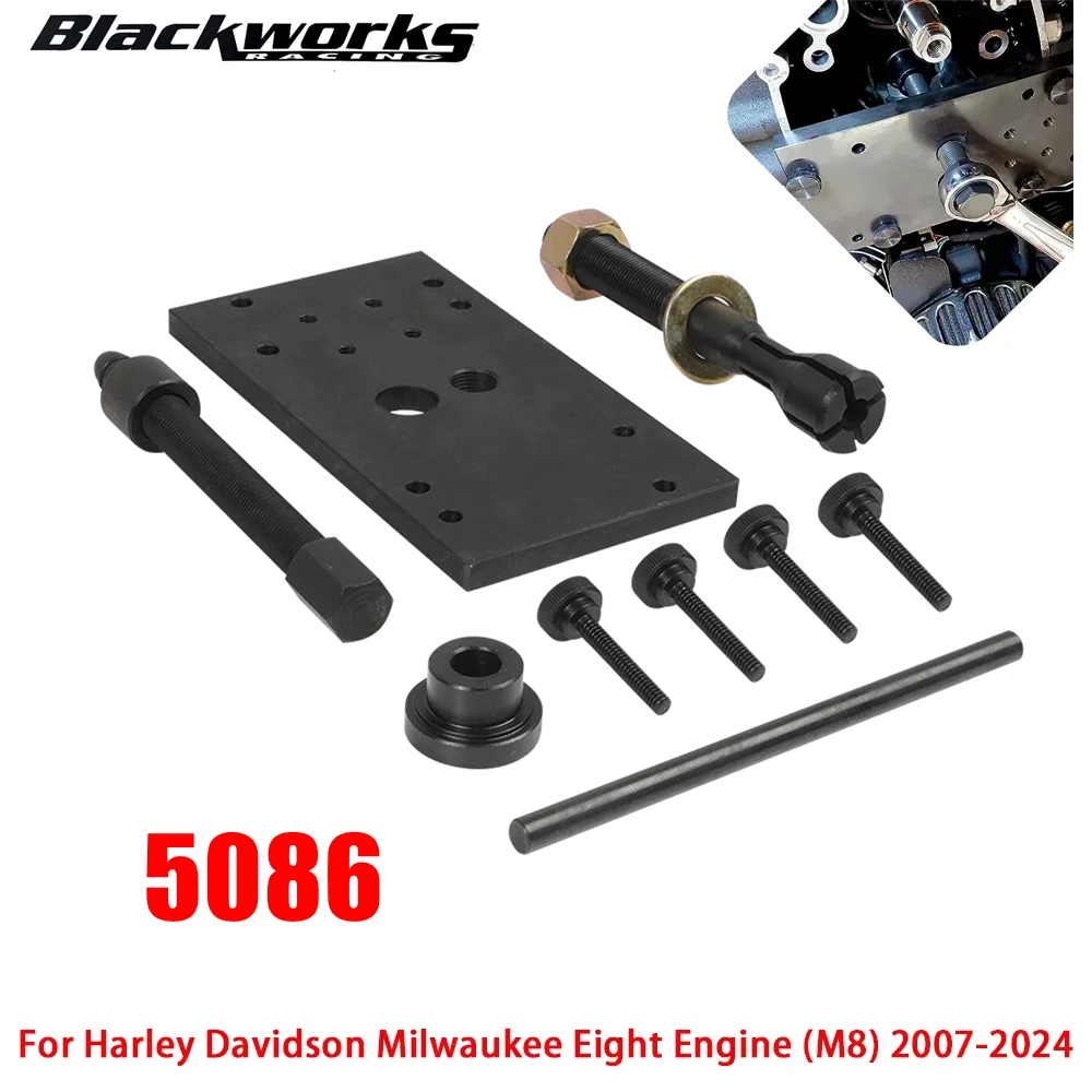 5086 1 Satz Nockenwellenlager-Entferner und Installationswerkzeug für Harley Davidson Milwaukee Eight Motor (M8) 2007–2024 Schwarz