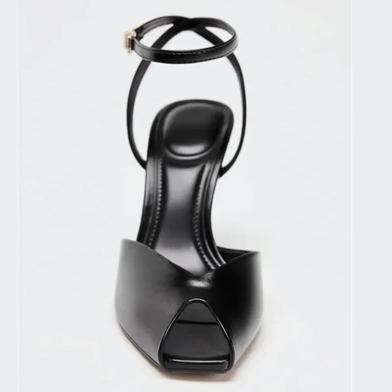 Brand Designer Ankle Strap Heeled Sandals Women Summer Sexy Open Toe Thin Heeled Dress Pumps Elegant Office Shoes for Ladies
