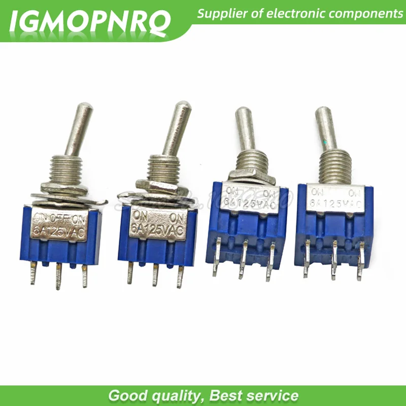 5PCS MTS-102 MTS-103 MTS-202 MTS-203 6A 125V Mini 3/6PIN ON-OFF/ON-OFF-ON Kippschalter Für Schalten Lichter Motoren IGMOPNRQ Image