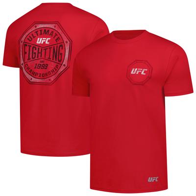 Rotes UFC Distressed Octagon Logo T-Shirt für Herren Image