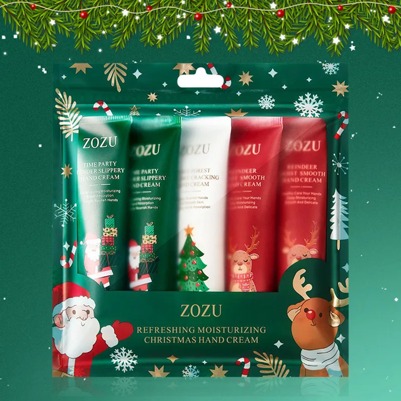 5 stücke ZOZU Weihnachten Hand Creme Sets Feuchtigkeitsspendende Erfrischende Handcreme Pflegende Bleaching Anti-aging Hände Hautpflege Produkte Image