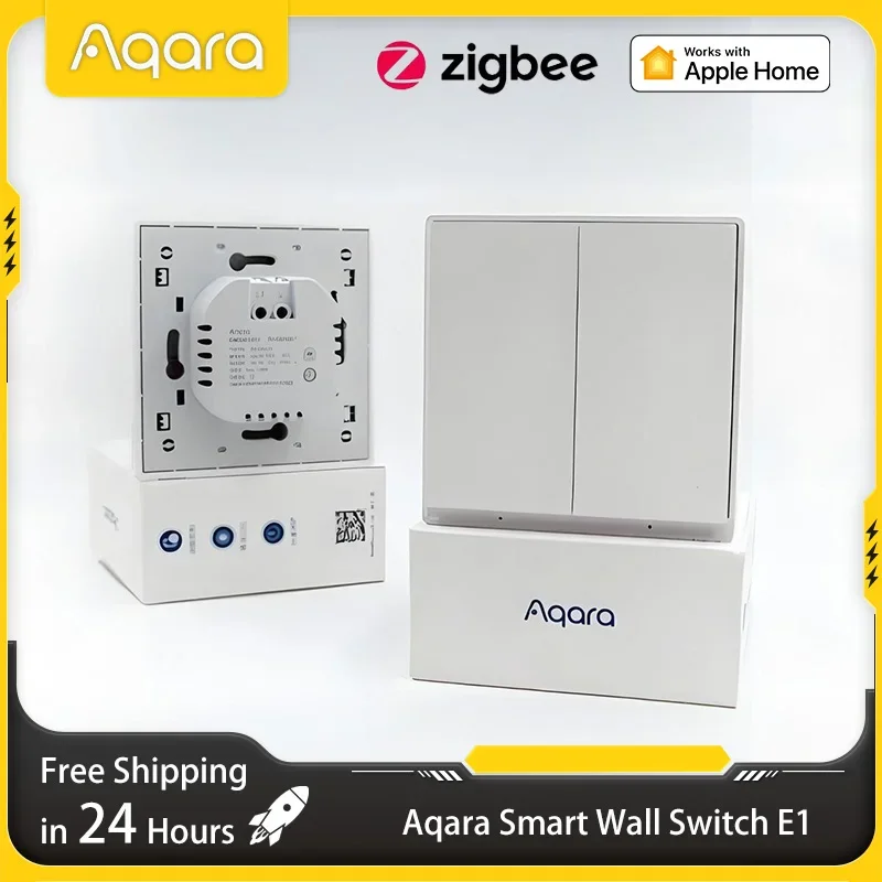 Aqara E1 Smart Wandschalter Zigbee 3.0 Fernbedienung Drahtloser Schlüssel Neutralleiter/Kein neutraler Feuerdrahtschalter für MiHome Homekit Image