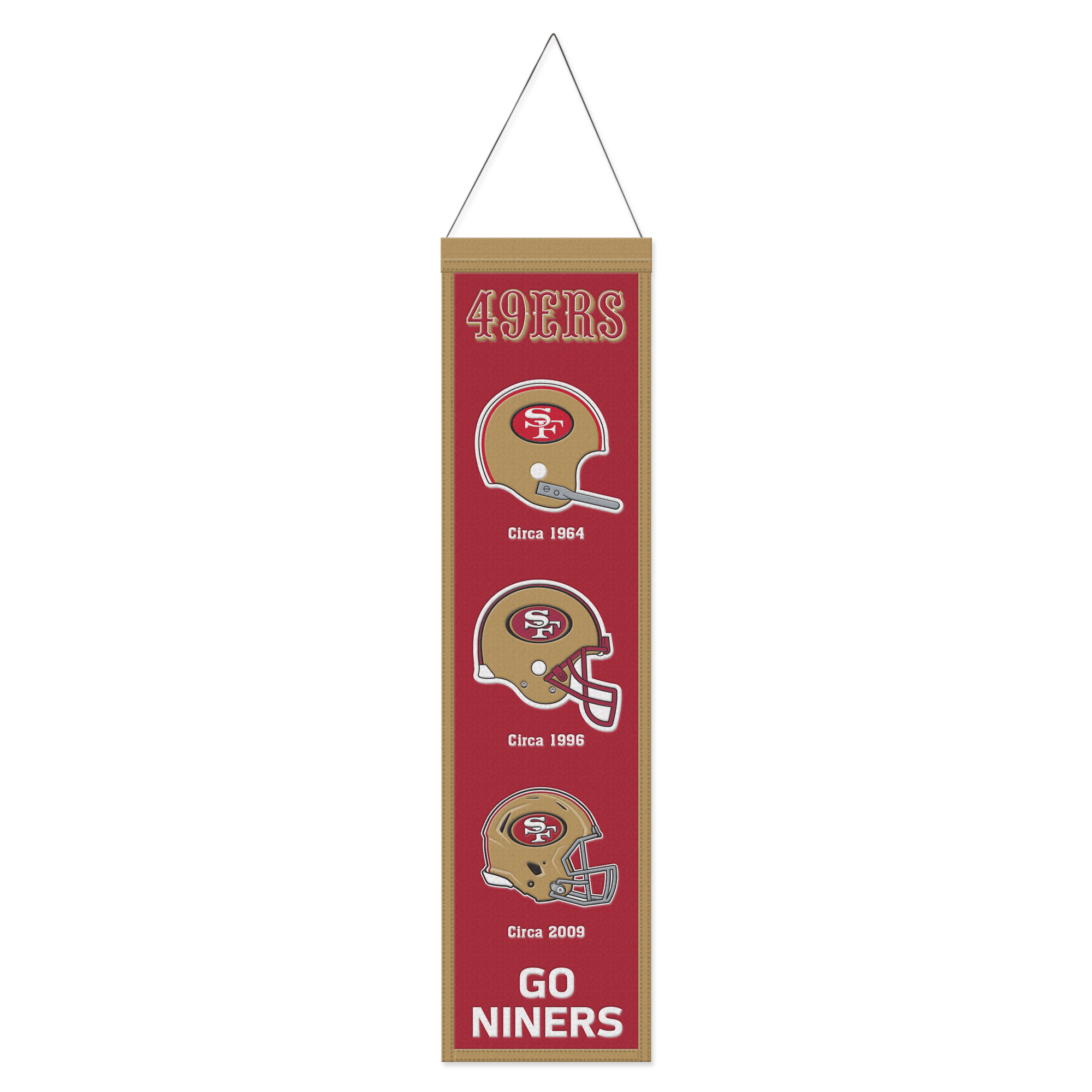 San Francisco 49ers Evolution Vertical Wool Banner 8 x 32 inch Image