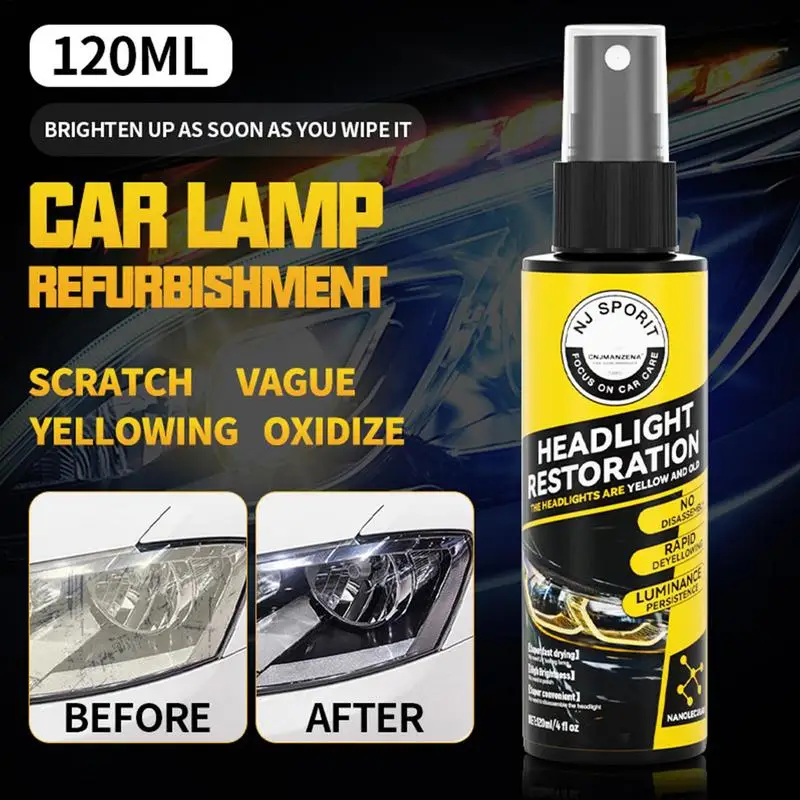 120 ml Auto Scheinwerfer Beschichtung Spray Flüssigkeit Auto Licht Reiniger Restaurator UV Beständig Langlebige Kopf Licht Beschichtung Spray Für auto Image
