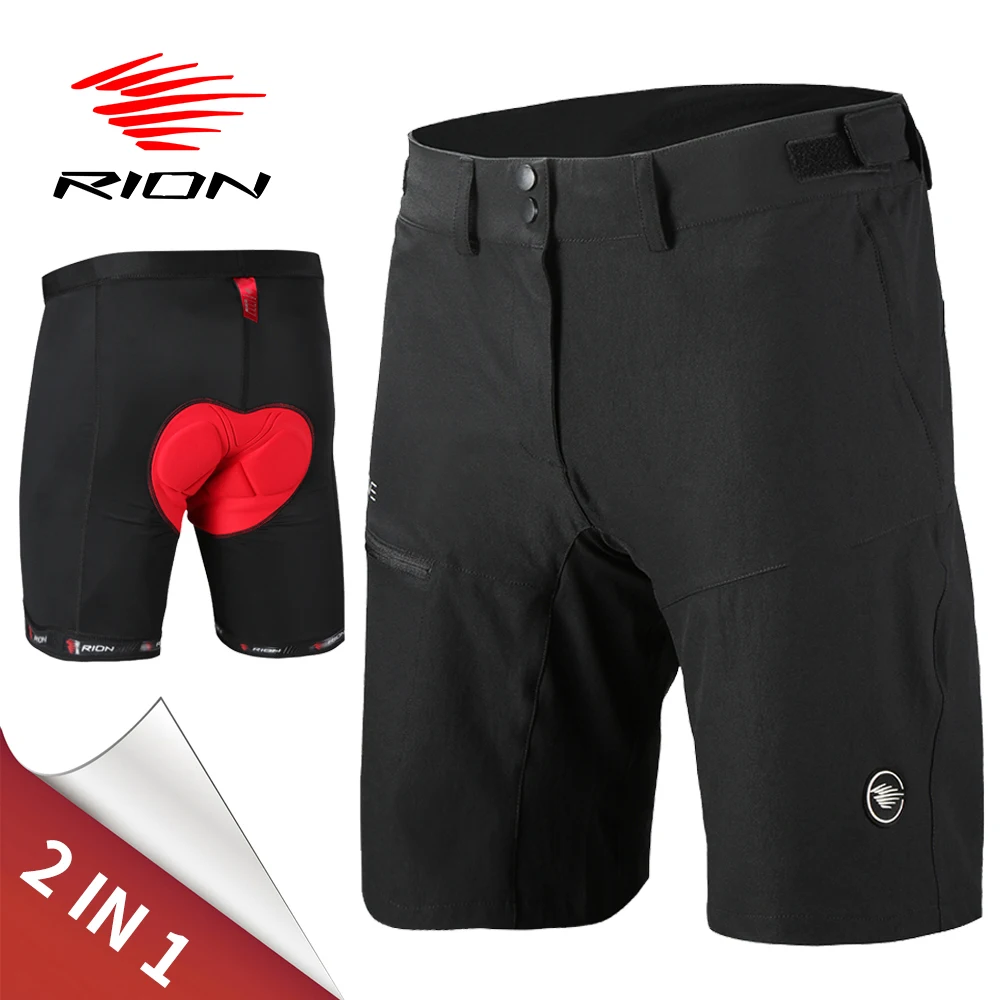 Rion Radhose Männer Pro gepolsterte Unterwäsche 5 Stunden MTB Mountainbike Fahrrad Kleidung schnell trocknen atmungsaktives Motorrad im Freien Image