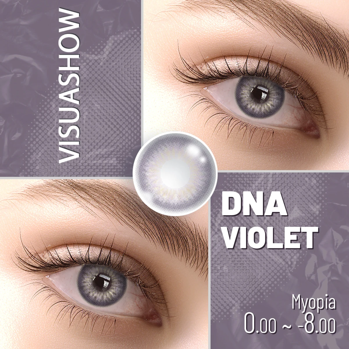 VISUASHOW 1 Paar weiche farbige Kontaktlinsen, natürlicher Pupilleneffekt, für tägliche Schönheit, Büro, Pendeln, Verabredungen und Freizeitausflüge Image