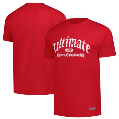Rotes UFC-T-Shirt mit gewölbtem Wortzeichen für Herren Image