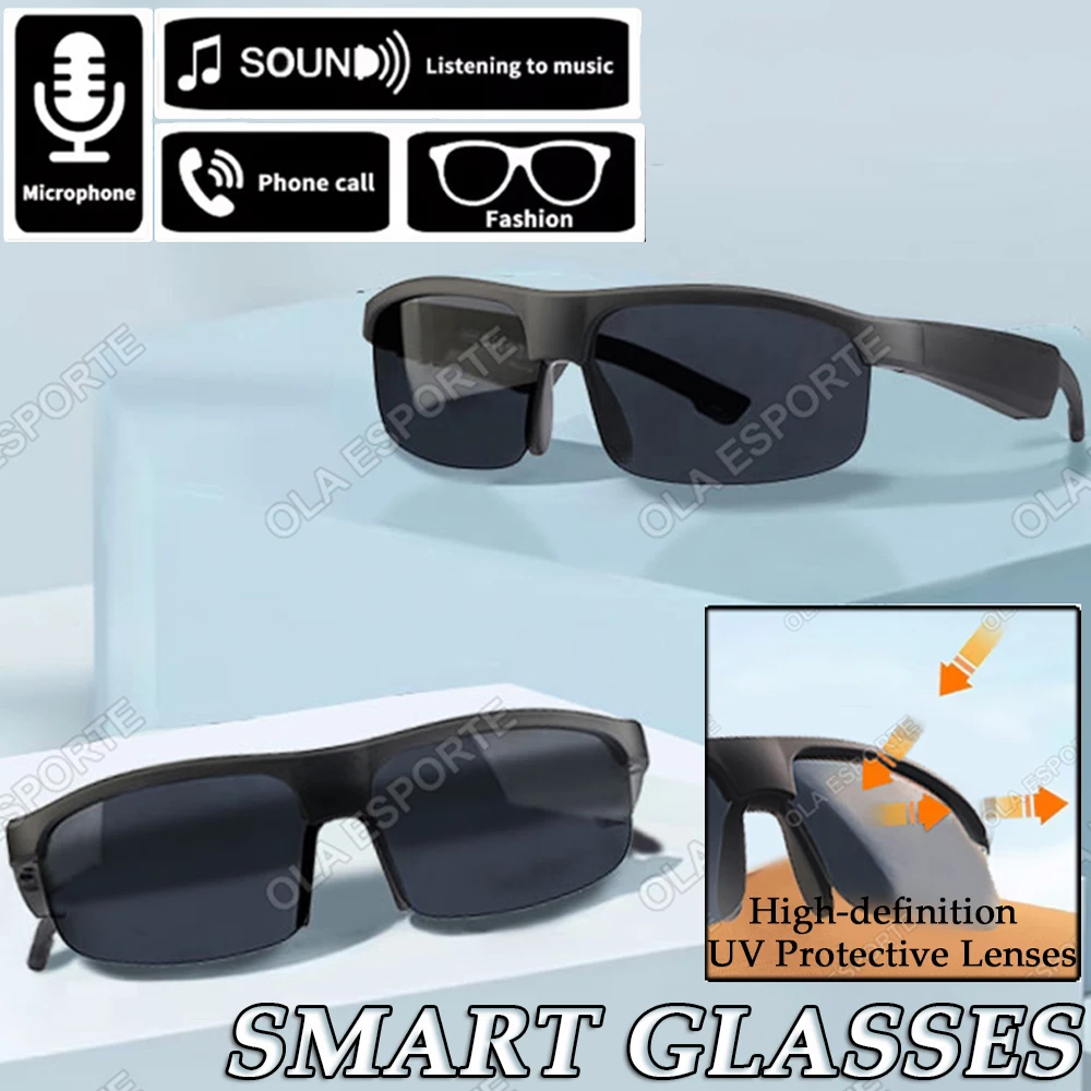 Neue Smart Gläser Männer Bluetooth 5,3 Kopfhörer Anti-Blu-ray Stereo headset Dual Lautsprecher Touch Musik Steuerung Kopfhörer sonnenbrille Image