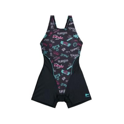 renomaswim Girls Graffiti X-BACK 2.5-Part Half-Body Swimsuit Gray RN-GS2D862-DG